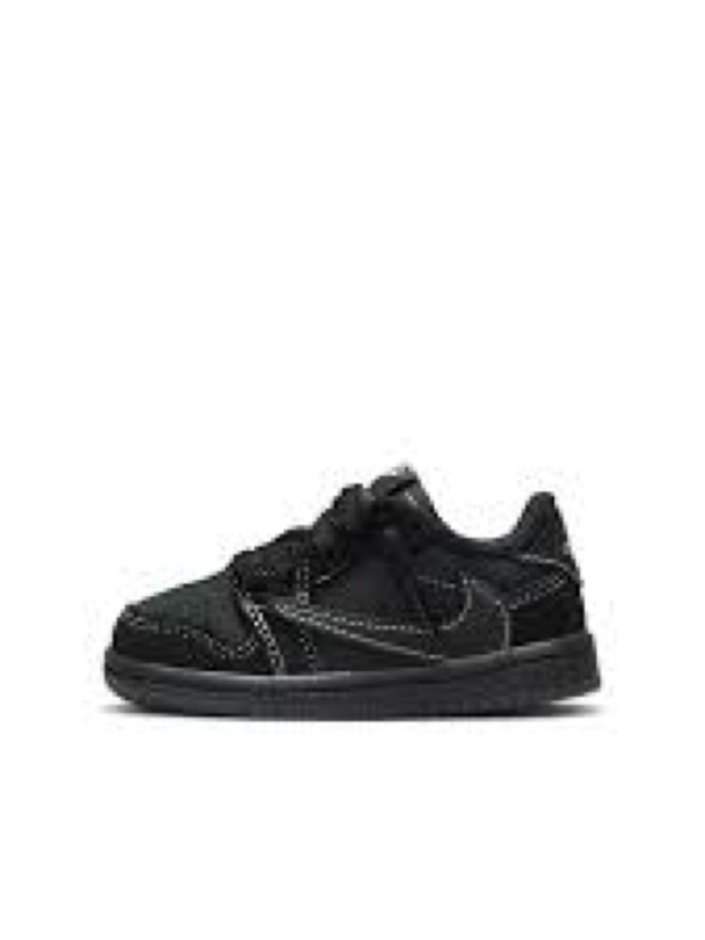 Travis Scott Kids Black Low-Top Sneaker with Contrast Stitching
